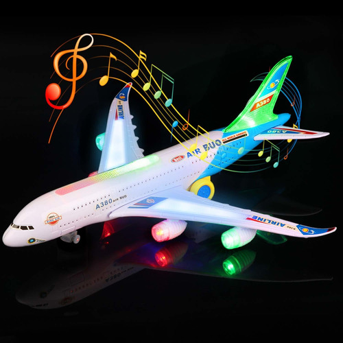 Feroxo Airplane Toys Airbus A380 Avión Avión Luces Led Reali