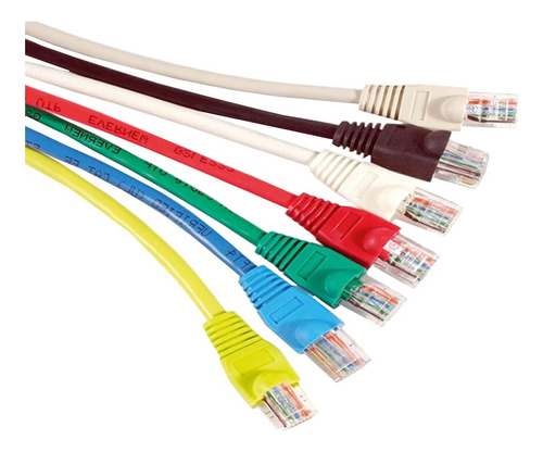 5x Patch Cord 2,5 Mts Cat5e Utp Internet Injetado Fábrica Cor Azul 2,5 Metros