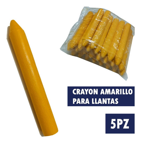 Imagen 1 de 5 de Crayon Crayola Marcador Amarillo P Llantas Y Camaras 5pz