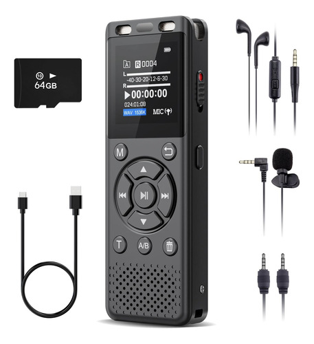 Grabadora De Voz Digital De 96gb Con Pantalla Grande