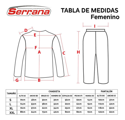 Traje Equipo Lluvia Moto Impermeable Serrana Mujer Talle Xxl