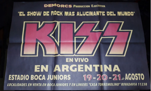 Imagen 5 de 7 de Prv-suple Musical Nº5 - Afiche Kiss´83 (bombonera) + Cd