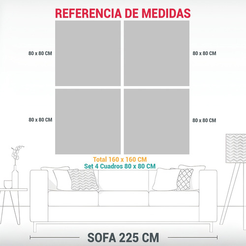 160x160cm Artes De Pared Composicion Visual Thinking Abstrac
