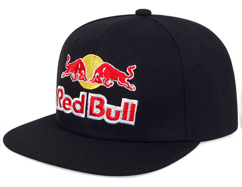 Gorra De Ala Plana Ajustable Bordada Red Bull