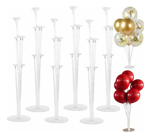6 Soportes Para Globos Con Centro De Mesa Para Decoración