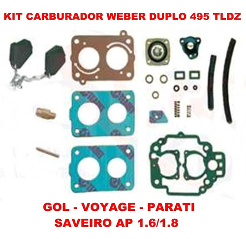 Kit Reparo Carburador Gol/voyage/parat Weber Duplo 495 Tldz