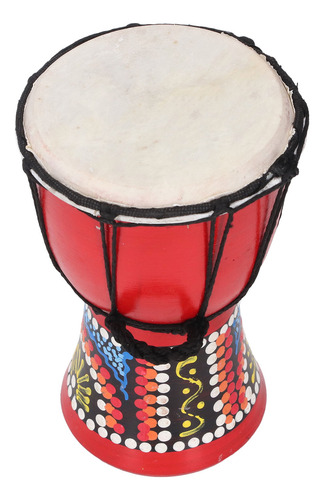 Djembe Africano De Tambor Pintado A Mano, 4 Pulgadas, Patrón