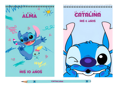 Anotador Libreta Con Lápiz Souvenir Stitch 10x14 Cm 30unidad