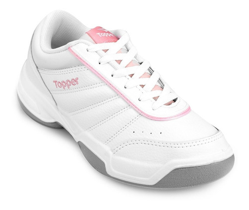 Imagen 1 de 4 de Zapatillas Topper Modelo Tenis Tie Break 3 Blanco/rosa