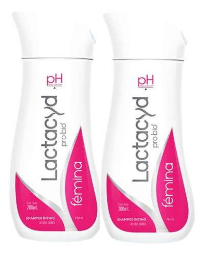 2 Pack Shampoo Lactacyd Pro Bio Íntimo De 220 Ml Ph Equilib