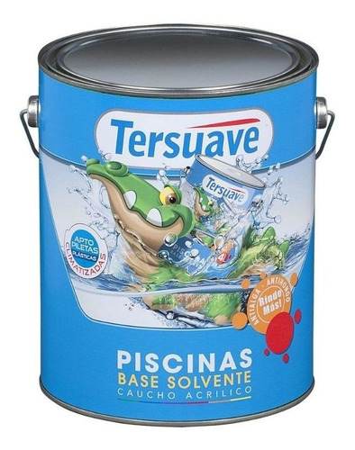 Pintura Piscinas Caucho Clorado Piletas Celeste Tersuave 20l