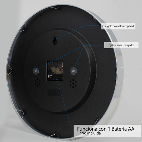 Imagen 6 de 6 de Reloj De Pared Moderno Analogo Plateado Gigante 40 Cm