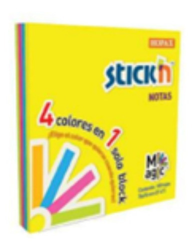 Nota Adhesiva 3x3 4 Colores Neon 100h Set 12 Blocks 2157 /v