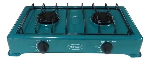 Fraga Parrilla P602 De Mesa 2 Quemadores Porcelanizada Color Verde