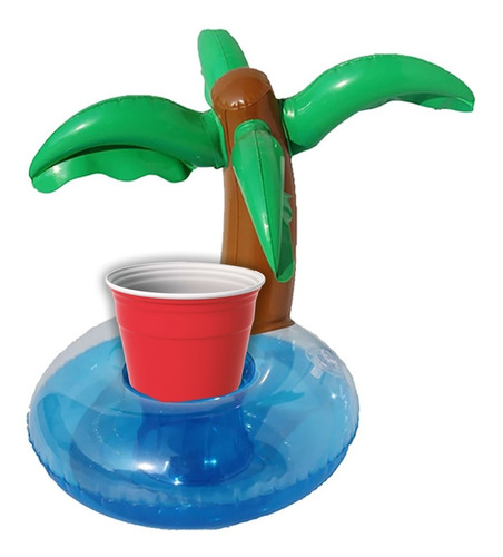 Imagen 5 de 8 de 12 Porta Vasos Surtidos Inflables Palmera Flamingo Donas