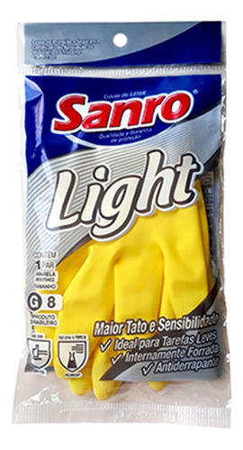 Luva Sanro Light Amarela   Par  283970402