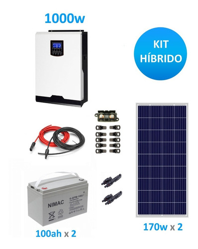 Kit Solar Fotovoltaico 1000w Híbrido Base