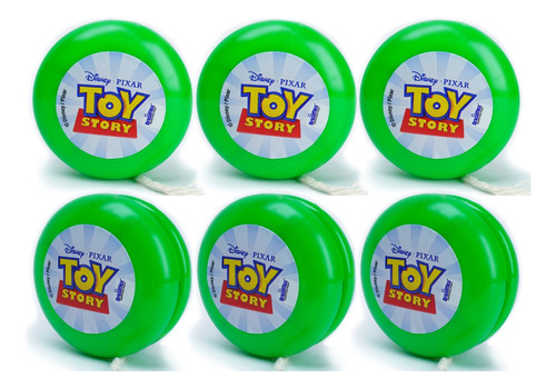 Kit 6 Ioiôs Toy Story Disney Woody Buzz Lightyear Lembrança Cor Verde