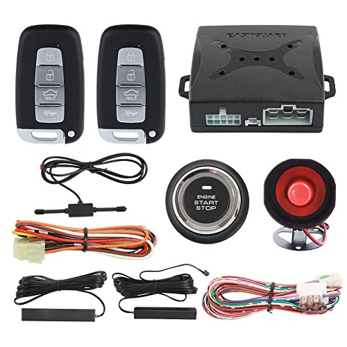 Ec003n-k Car Alarm System Keyless Entry Pke Remote Engi...