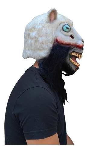 Máscara Terror Lobo Oveja Borrego Para Halloween Ghoulish Color Blanco