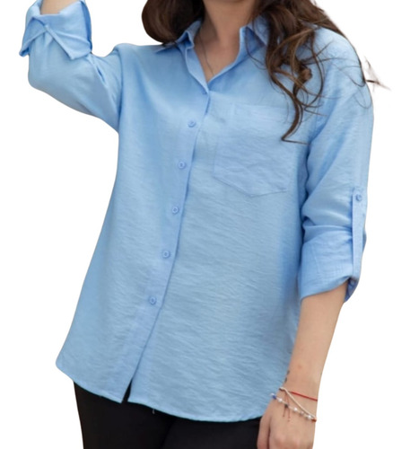 Blusa Mujer Lino  Manga Larga 