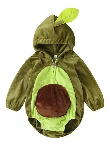 Body Mameluco Bebe Aguacate Corto Capucha Aguacate Disfraz