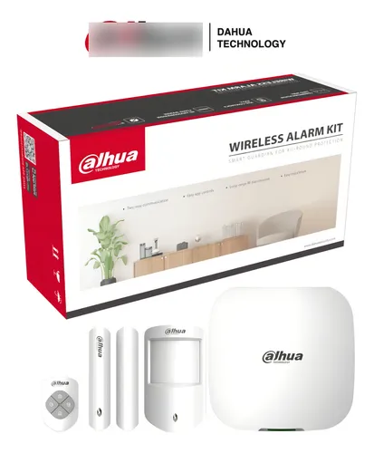 Kit Alarma Inalámbrico Dahua DHI-ART-ARC3000H-03-FW2 Conexión por WiFi, Ethernet y 4G Dual SIM Monitoreo App 1 Sensor de Movimiento 1 Contacto Magnético Un Control Remoto