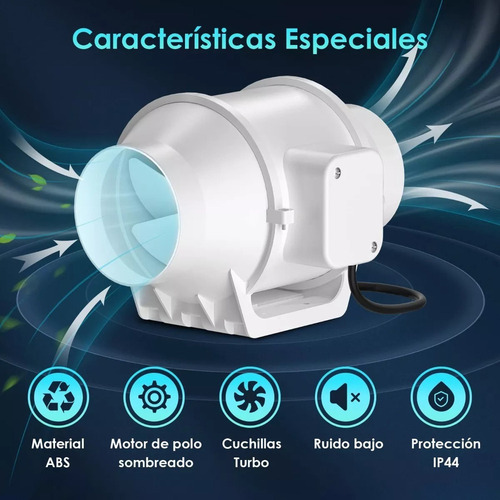 2025 Extractor De Aire Tubo Axial De 4 Pulgadas Ventilador
