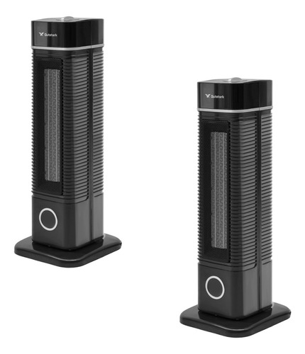 Kit Set 2 Calentadores Calefactor Oscilatorio 60° Torre Color Negro