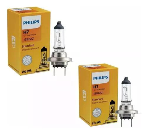 Par Lâmpada H7 Farol Alto Baixo Neblina Philips Standard 12v