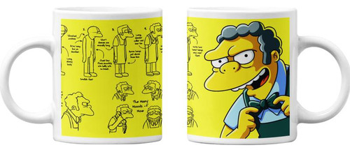 Tazones Tazas Blancas Moe Szyslak Bar De Moe Los Simpson