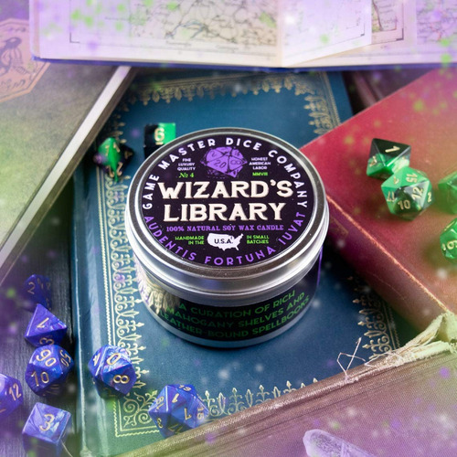 Novelstuffs Wizard's Library Gaming Candle Soy Old Books 2