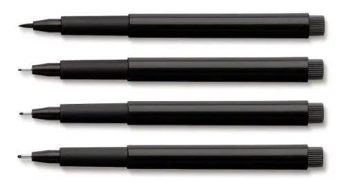 Plumillas Faber Castell Pit Artist, 4, Negras, 199/s/f/m/b.