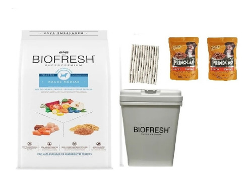 Biofresh Cachorro Raza Median 15k+tacho+2 Salsa+envio Gratis