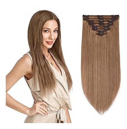 Mi-lady Doble Weft 100% Remy Humano Clip De Pelo En Fc5mo