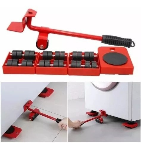 4 Bases Con Llantas Y Mini Gato Para Mover Cosas Pesadas 4 Ruedas para Mover Muebles Pesazdos, Base para Mover Muebles Pesados, Adecuado para Sofás y Refrigeradores, hasta 150 kg