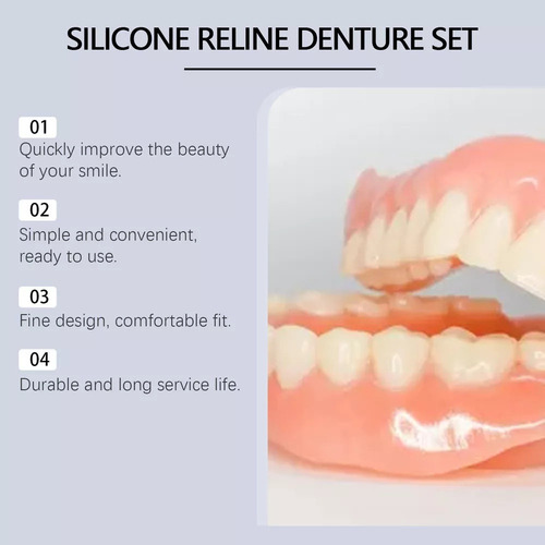 2pcs Juego De Prótesis Dentales De Silicona Suave Oralhoe