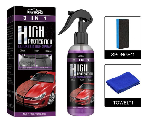 Recubrimiento Rápido En Espray Para Automóviles P4 3 En 1