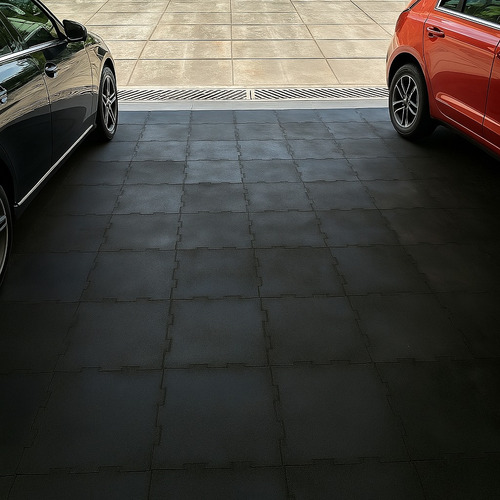 Piso De Caucho Reciclado Antiderrapante 6m2 Uso Rudo (24 Pz) Verde Oscuro