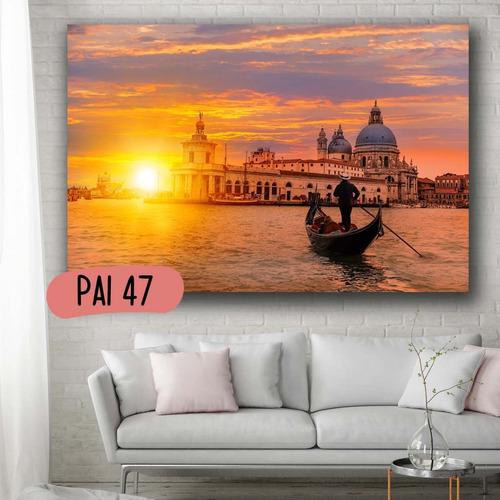 Imagen 3 de 10 de Cuadros Paisajes Del Mundo Roma Egipto Barcelona Rio 120x70