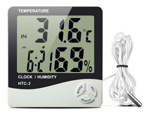 Termometro Higrometro Digital Htc-2 Con Sonda Reloj Alarma