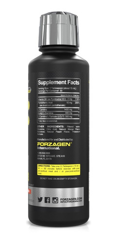 Imagen 3 de 6 de L- Carnitina 2000 Forzagen Líquida Con Vitamina B6 30serv