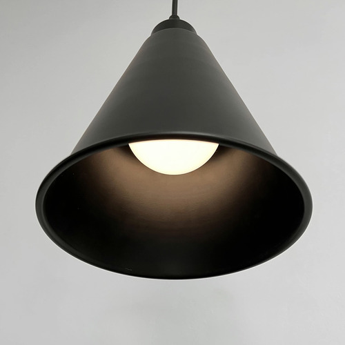 Luz Suspensa De Metal Preto Com Cordão Ajustado Fsliving Par