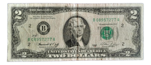 Estados Unidos Billete 2 Dólares Año 1976 New York Vf