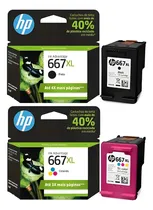 Comprar Cartuchos Originais Hp 667xl Preto E Tricolor Sem Caixa