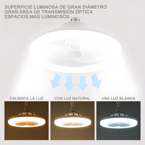 Ventilador De Lámpara Multifunción Foco Led De 30 W