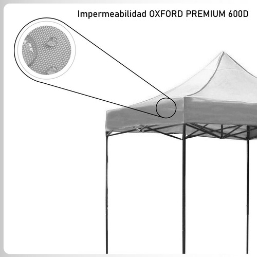 Imagen 8 de 10 de Toldo Plegable 3x6 Impermeable Retractil Azul Metalico