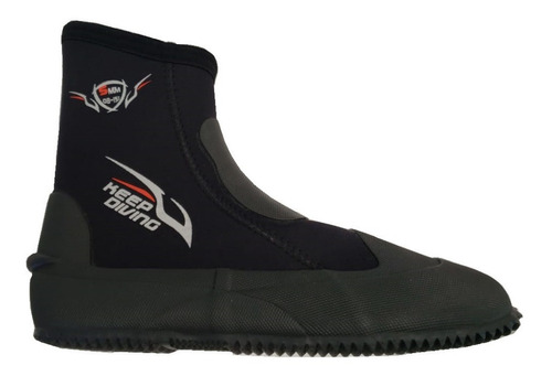 T1292 Zapato Botin Negro De Buceo Con Cierre Keep Diving