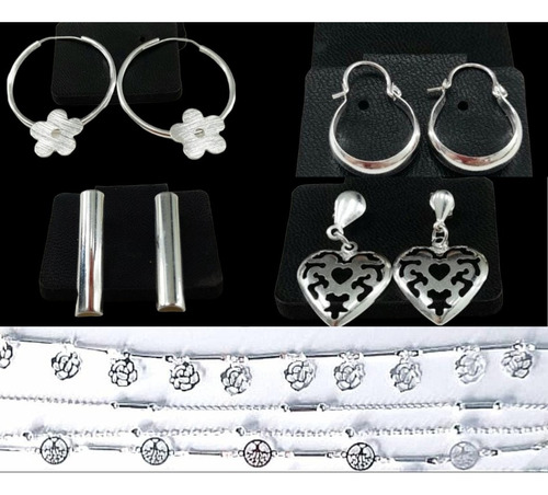 Joyas Al Mayor Set 75% Plata 8 Prendas + 8 Bolsitas