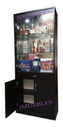 Vitrina, Mueble Aparador Sala, Bar, Luces Led Melamina